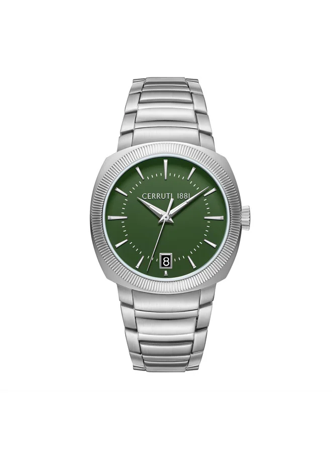 Forli Green Dial Stainless Steel Bracelet Analog Watch for Men, 39mm